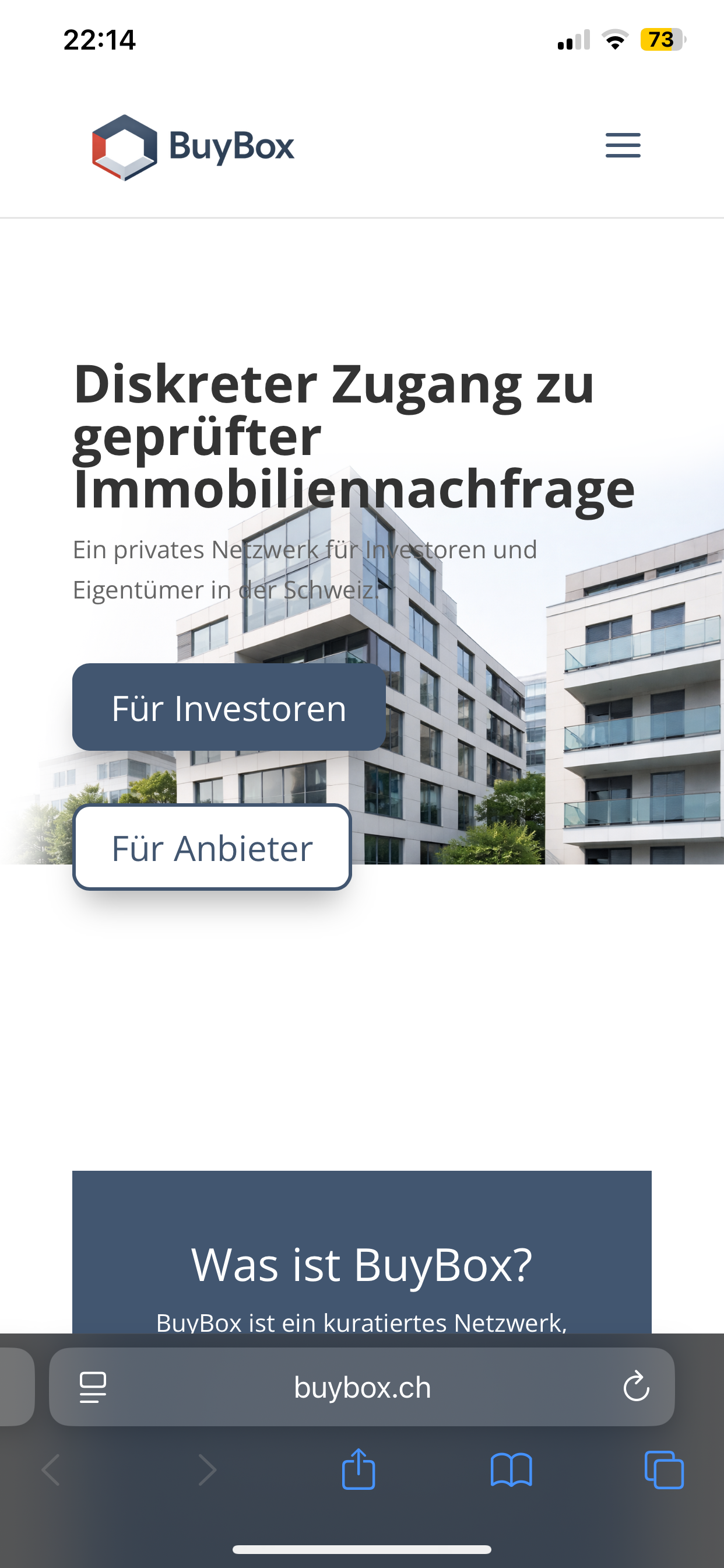 Mobile Website von BuyBox