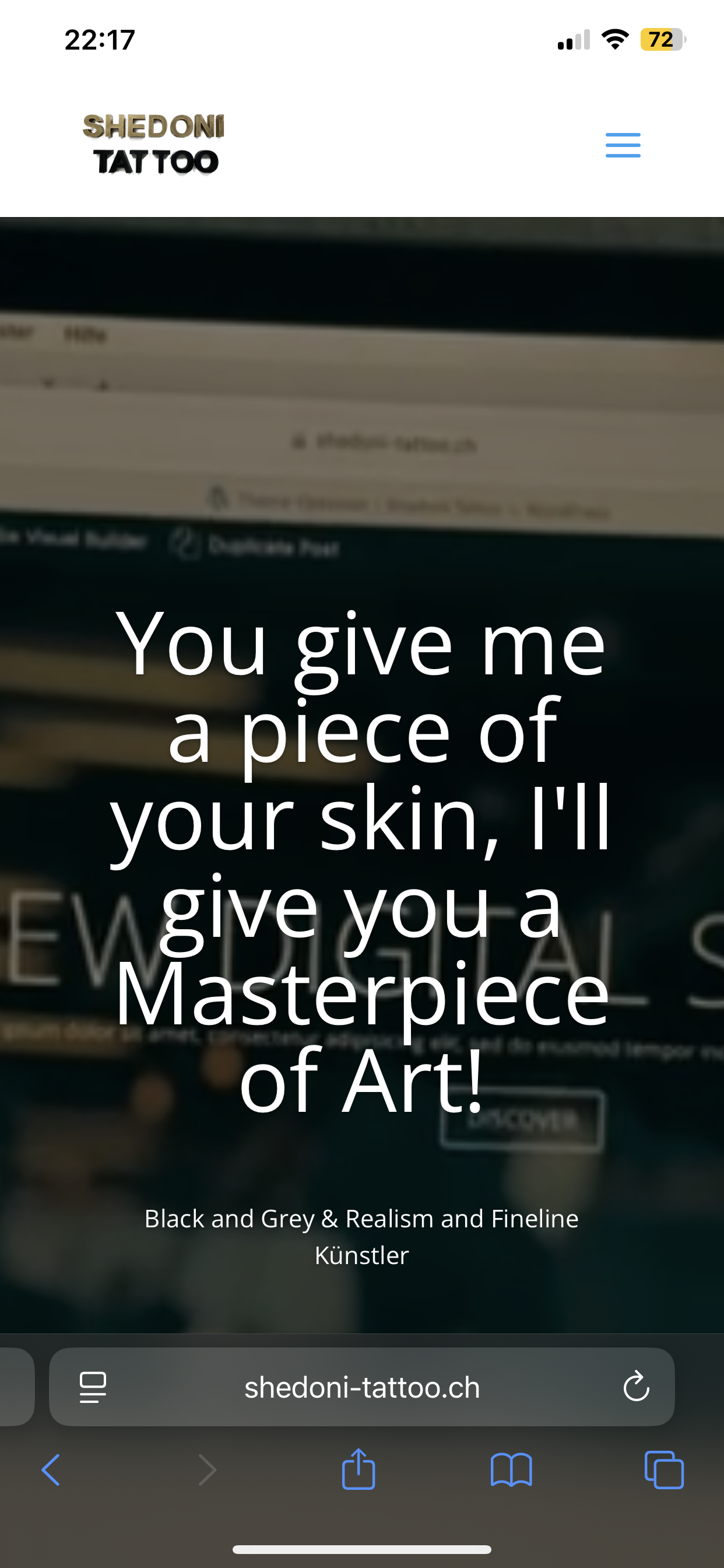 Mobile Website von Shedoni Tattoo